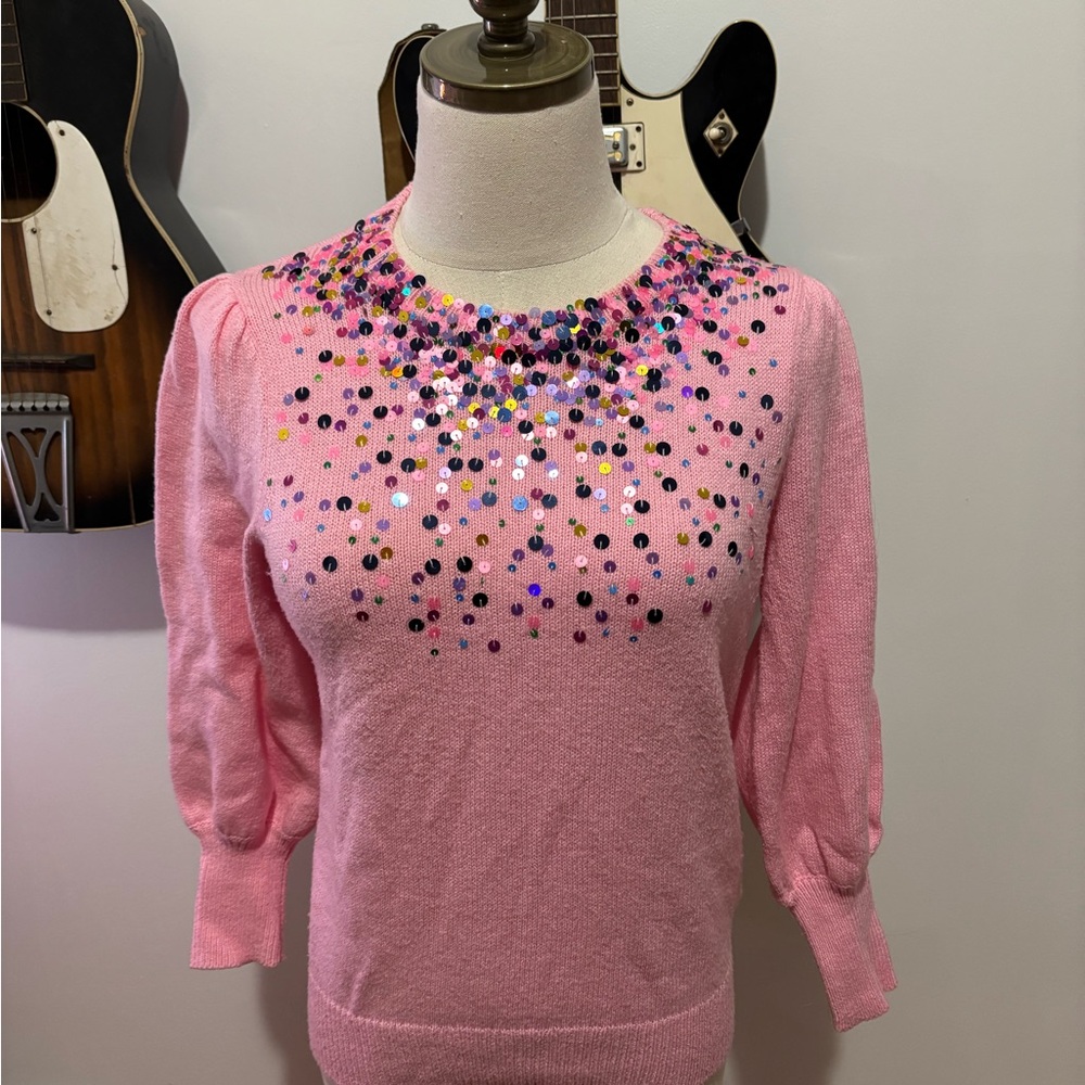 LILLY PULITIZER Ginny Pink Confetti Sweater Size SM
